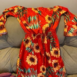 Sunflower off the shoulder Dress
